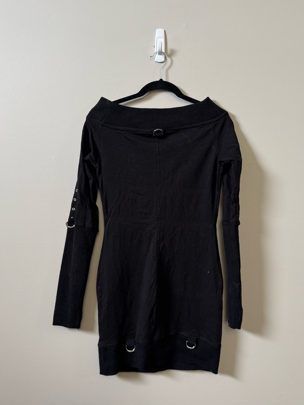 KILLSTAR Wicked Riffs mini long sleeve off shoulder grunge punk dress - Picture 3 of 7